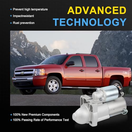6494N Starter Compatible with 03-08 Chevy Silverado 1500 Tahoe, 07-08 Avalanche, 03-06 Avalanche 1500, 04-07 Rainer, 03-05 Cadillac Escalade, 03-08 GMC Sierra V8 89018123 8000045 410-12257 - color: 6494