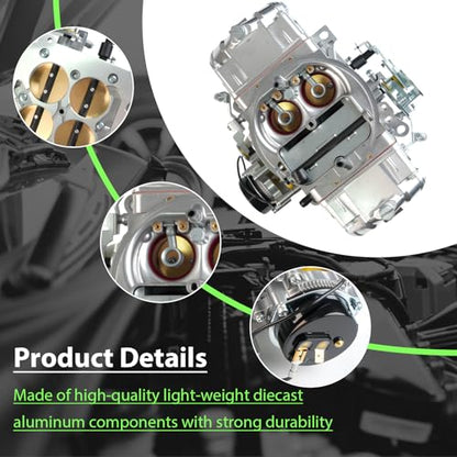 BR-67255 Carburetor 4150 Model 650 CFM 4 Barrel For Holley Quick Fuel Brawler Double-Pumper Carburetor Mechanical Secondary Electric Choke, Square Bore Flange Replace