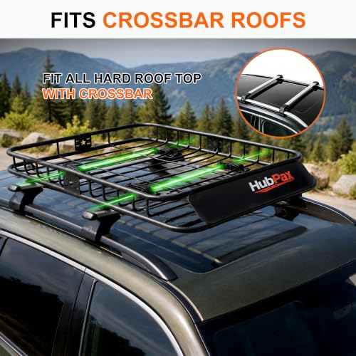 Roof Mount Cargo Carrier Basket & 15 Cu Ft. Waterproof Cargo Bag - size: 15 Cubic feet