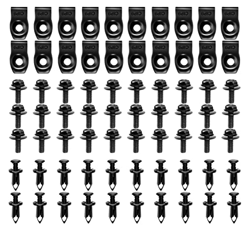 Nilight 70PCS Engine Under Cover Splash Shield Guard Body Bolts - color: 70Pcs Extruded U-nuts