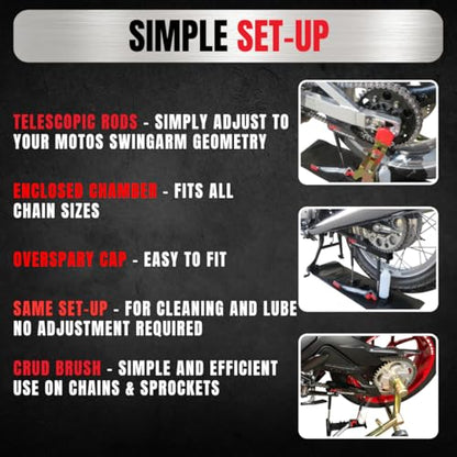 Moto Chain-Mate - The Ultimate Motorcycle Chain Cleaning and Lubrication Kit !
