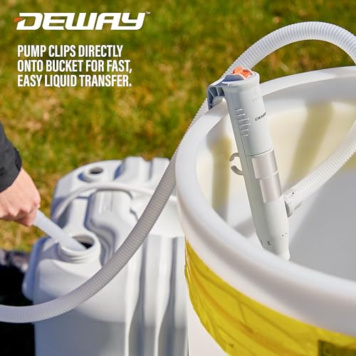 DEWAY Fuel Transfer Pump, Gas Can Pump, 51" Hose, Basic, 4 AA - style: Basic - No Auto-Stop