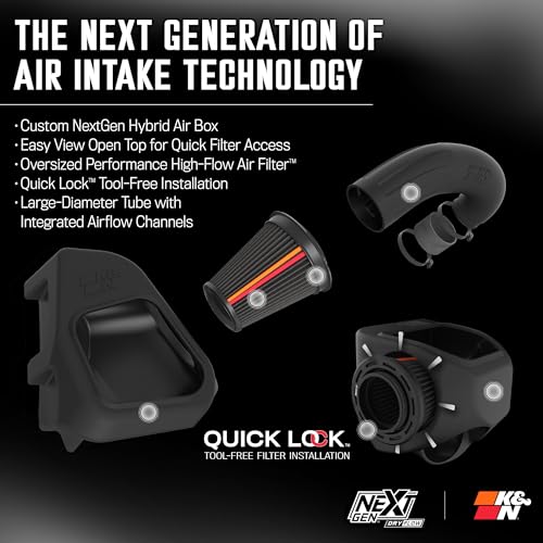 K&N NextGen Cold Air Intake System: Dry-Flow Cotton Filter: Compatible with 2019-2024 RAM 1500; 50-1578D - style: NextGen Dryflow