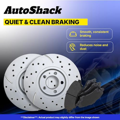 AutoShack Front & Rear Coated Rotors & Ceramic Pads for Chevy Malibu 2012 - style: TurborGuard & Pad
