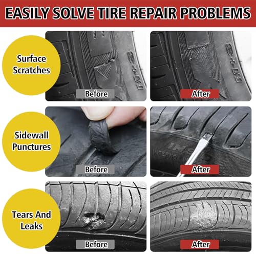 Tire Repair Glue Kit, 2-Pack 10 ml Rubber Cement with 8 Nails