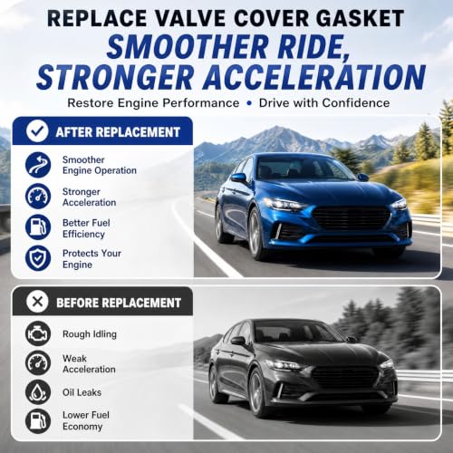 Engine Valve Cover Gasket Set Fits for Chrysler 200 2007-2014,for Dodge Avenger 2007-2012,Journey 2009-2020,1.8L 2.0L 2.4L L4,VS50698R