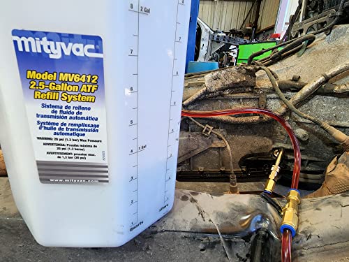 Mityvac MV6412 ATF Pneumatic Refill System; Air Operated, Services Sealed Automatic Transmissions with up to 2.5 Gallons of Fluid; Includes Quick-Change Style Accessory Connections - style: MV6412