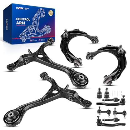 KAX Upgraded 12pcs Front Suspension Kit for 𝐇𝐨𝐧𝐝𝐚 𝐀𝐜𝐜𝐨𝐫𝐝 2003-2007 & Acura TSX 2004-2008, 4 Upper Lower Control Arm, 2 Lower Ball Joint, 4 Tie Rods, 2 Sway Bars End link K620616 K620617 - size: Accord 2003-2007
