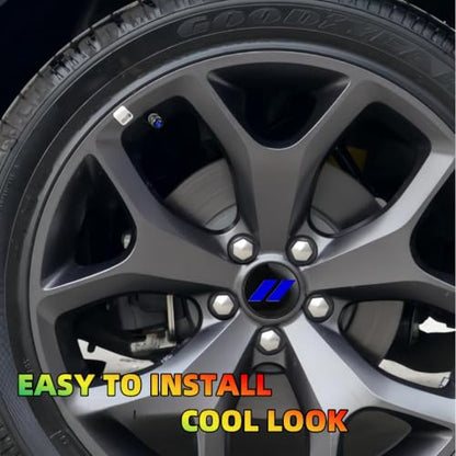 4Pcs Wheel Center Cap 63mm/2.5 inches Compatible with Dodge(Blue) - color: blue