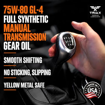 TRIAX Synergy Gear MT 75W-80 GL-4, Full Synthetic Manual Transmission and Gear Box (6 Quart Pack) - size: 6 Quart Pack