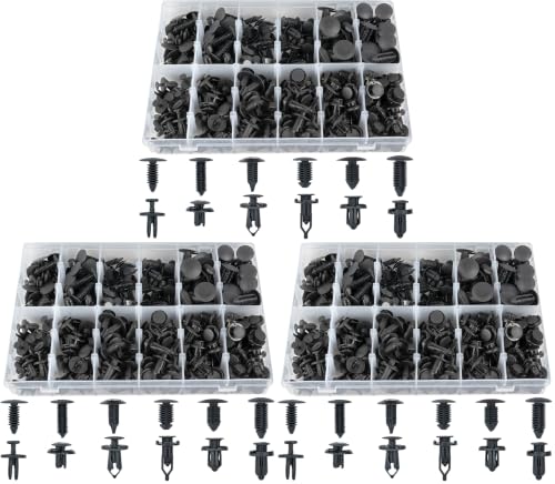 Sunplustrade 240 Pcs Bumper Clips Car Clips Plastic Rivets Fasteners Push Retainer Kit Most Popular Sizes Auto Push Pin Rivets Set for GM Ford Toyota Honda Chrysler (Pack of 3) - size: One Size (Pack of 3)