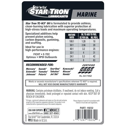 STAR BRITE Super Premium+ 2-Cycle Synthetic Blend TC-W3 Engine Oil - For All Makes & Models of Outboard Motors & Personal Watercraft - Ideal for High Performance Engines - style: 32 Oz