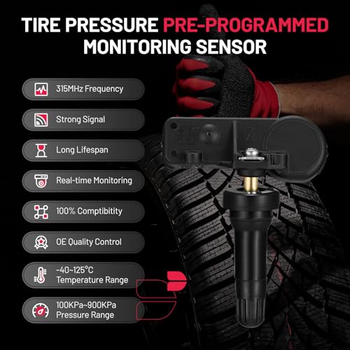BDFHYK TPMS Sensor Compatible with Lincoln Mercury Ford Compatible with Mazda 2005-2010 Tire Pressure Monitoring System (TPMS) Sensors Replace# 7L1Z-1A-189A, 6F2Z-1A-189A, ZZDA-37-140 315Mhz 4PCS - style: 6F2Z-1A189-A