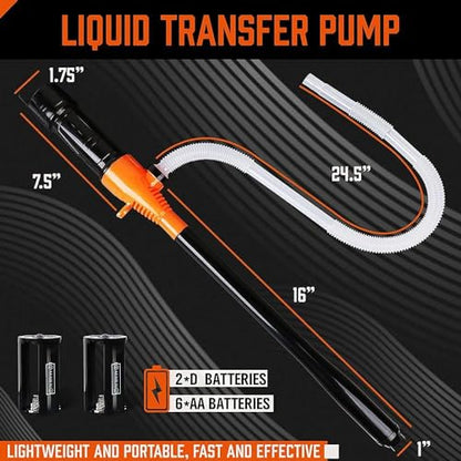 HORUSDY Battery Portable Battery Operated Gas & Water Pump, Powered Fuel Transfer Pump, 2.2GPM Gasoline & Liquid Siphon Pump, Automatic Gas Pump for Gas Can & Tank, Handheld Liquid Transfer Pump - size: 2.2GPM Gasoline & Liquid Siphon Pump