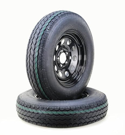 Free Country Trailer Tire Wheel ST205/75D15 6PR C 101L 5X4.5 Black Mod, Pk2 - size: ST205/75D15 (5x4.5PCD) /6PR