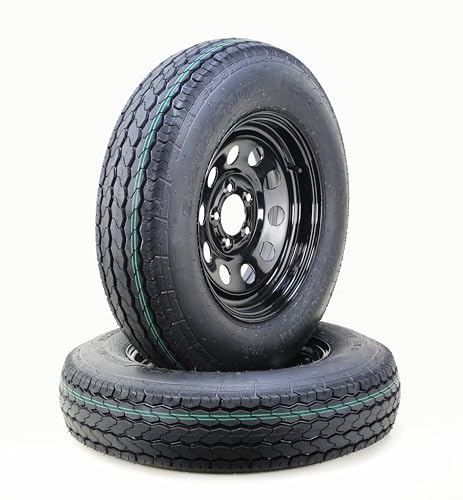 Free Country Trailer Tire Wheel ST205/75D15 6PR C 101L 5X4.5 Black Mod, Pk2 - size: ST205/75D15 (5x4.5PCD) /6PR