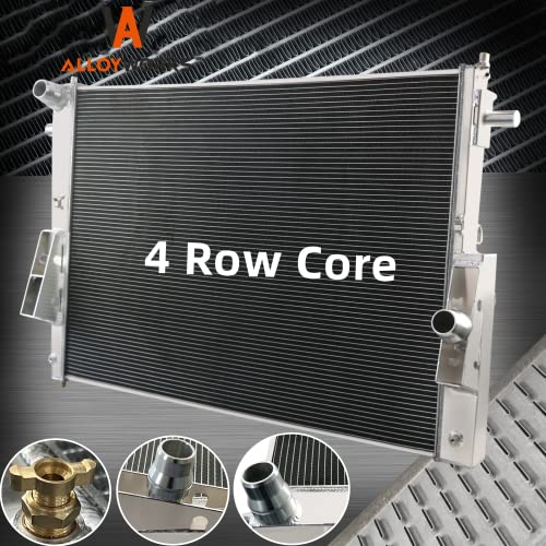 ALLOYWORKS 4 Row Full Aluminum Radiator For 2008 2009 2010 Ford F-250 F350 F450 6.4L V8 Turbo Powerstroke Diesel Automotive Replacement Radiators Manual Automatic Transmission Crossflow Radiator
