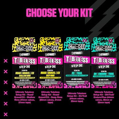 Muc-Off Ultimate Tubeless Setup Kit, Road/Gravel/CX, 60mm - style: Road/Gravel 60mm