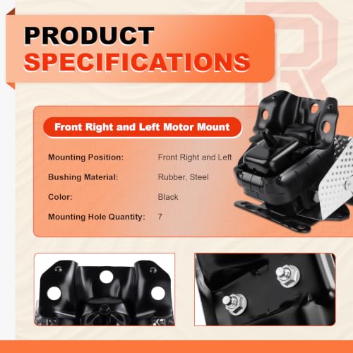 2PCS Engine Motor Mount w/ Heat Shield for Chevy GMC C-adillac Models - size: Set of 2