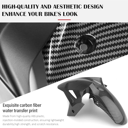 Motorcycle Front Fender, For KAWASAKI Ninja 400 Z400 2017-2024, Mudguard Protector Splash Guard Fit Fairings Kit (Carbon Fibre Texture) - style: Carbon Fibre Texture