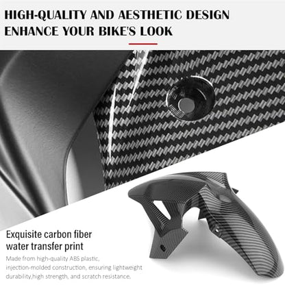 Motorcycle Front Fender, For KAWASAKI Ninja 400 Z400 2017-2024, Mudguard Protector Splash Guard Fit Fairings Kit (Carbon Fibre Texture) - style: Carbon Fibre Texture