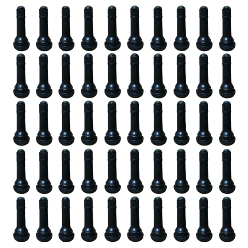 50Pcs TR414 Tubeless Valve Stems, Black Rubber Snap-in Valves Tubeless Tire Valve Stems Replacement for Tubeless 0.453 inches Rim Holes on Standard Auto Tires - size: TR414-50pcs