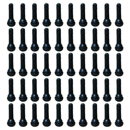 50Pcs TR414 Tubeless Valve Stems, Black Rubber Snap-in Valves Tubeless Tire Valve Stems Replacement for Tubeless 0.453 inches Rim Holes on Standard Auto Tires - size: TR414-50pcs