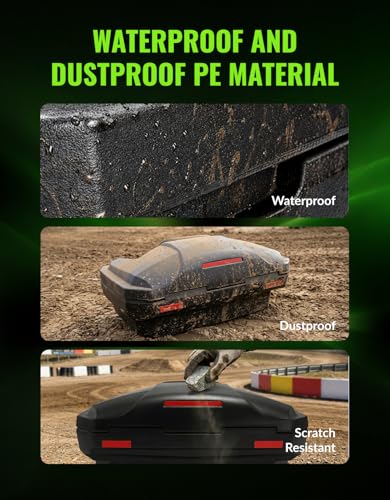 Green-L 96L Universal ATV Rear Rack Cargo Storage Box Trunk Luggage with Passenger Backrest Pad - size: #1-96L