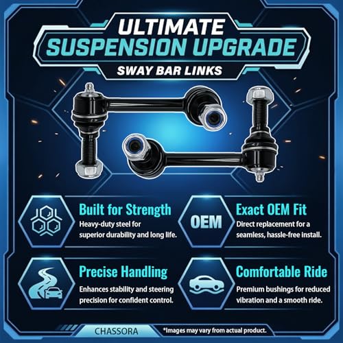 K80824 K80825 2PC Front Stabilizer Sway Bar End Link for Olds 2004 Bravada, for Saab 05 06 07 08 2009 9-7X, for Isuzu Ascender, for Buick Rainier, for Chevy SSR Trailblazer EXT, for GMC Envoy - size: K80824 K80825