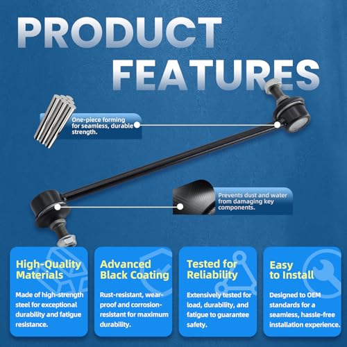 2Pcs K80899 Front Sway Stabilizer Bar End Link Kit Compatible With Ford Mustang Base 2005-2014, Mustang 2005 2006 2007 2008 2009 2010 2011 2012 2013 2014 - size: K80899 X2