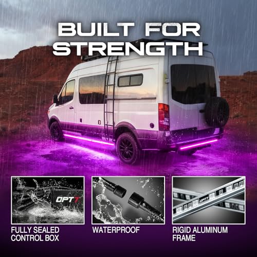 OPT7 Aura RGB Aluminum RV LED Underglow Lights with Remote Control, 12V - size: 3. RV Class B & B+