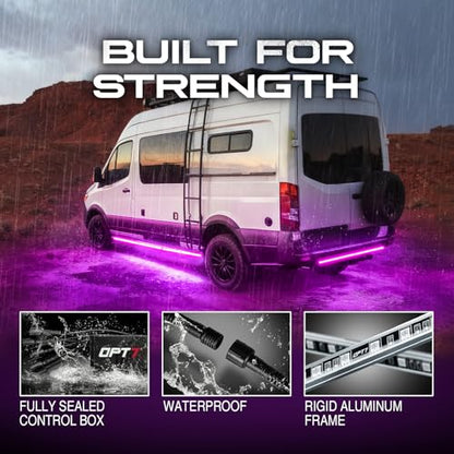 OPT7 Aura RGB Aluminum RV LED Underglow Lights with Remote Control, 12V - size: 3. RV Class B & B+