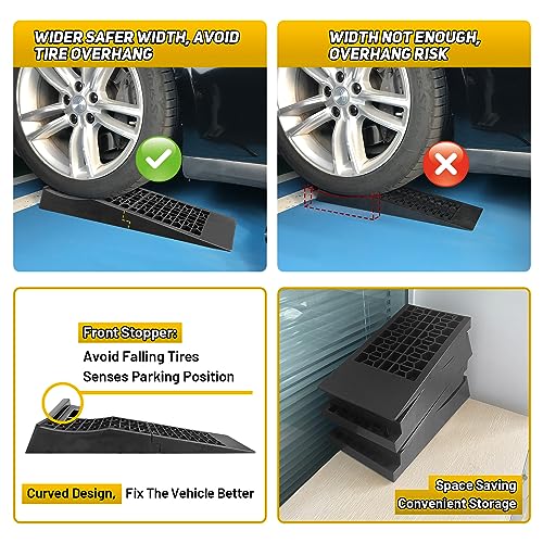 HOXWELL Detachable Low Profile Car Ramps for High Lift and Jack Support, Heavy Duty Car Ramps for Low Cars, Removable Vehicle Ramps for Garage, 15.35''-27.83'' L, 2PCS - size: 260DT-2PCS