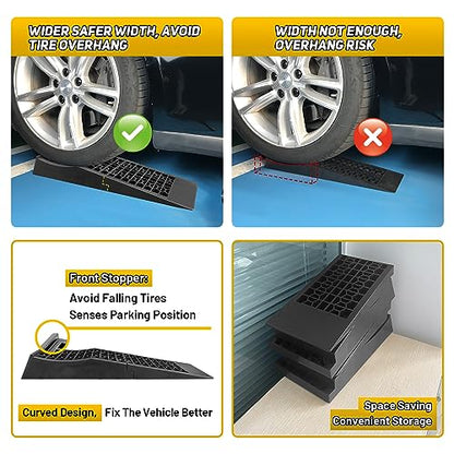 HOXWELL Detachable Low Profile Car Ramps for High Lift and Jack Support, Heavy Duty Car Ramps for Low Cars, Removable Vehicle Ramps for Garage, 15.35''-27.83'' L, 2PCS - size: 260DT-2PCS