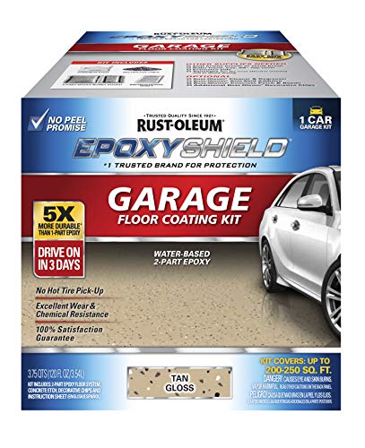 Rust-Oleum EpoxyShield Garage Floor Coating, Gloss Tan, 1 Car Kit - color: Tan, size: 1 Count (Pack of 1)