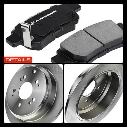 A-Premium Front Vented and Rear Solid Brake Rotors and Ceramic Pads Kit - style: 2005-2010