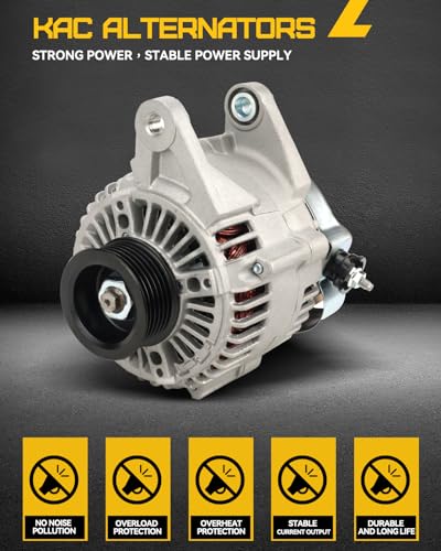 KAC 11194N Automotive Alternator Compatible with 2005-2006 Toyota Tacoma 2.7L, 80A Alternator 11194, 2706075310, 270607531084 - size: 11194N