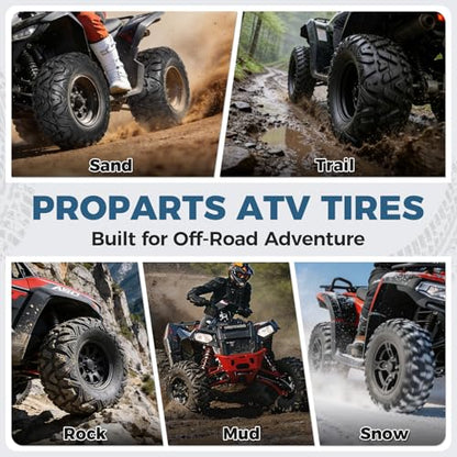 PROPARTS Set of 2 26x11-14 All-Terrain ATV UTV Tires, 6-Ply 26x11x14 Tire for Off-road, Trail, Mud, and Sand, Tubeless - size: 26x11-14