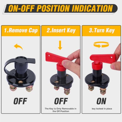Nilight Battery Disconnect Switch with Waterproof Key and Cover - color: 100A ON-OFF Switch with Waterproof Key and Cover