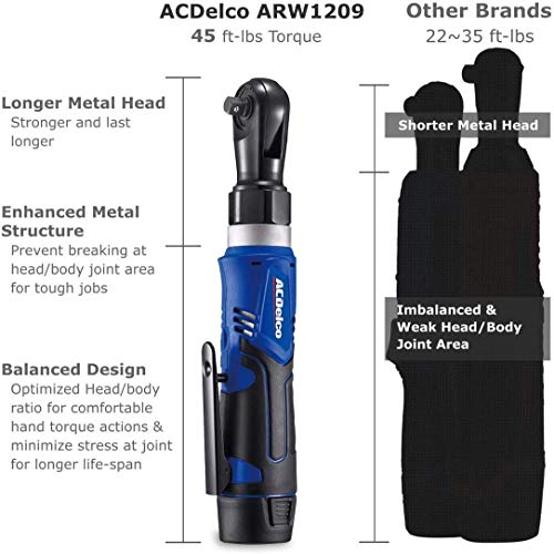 ACDelco ARW1209-K14 G12 Series 12V Li-ion Cordless 3/8” Rachet Wrench & Impact Wrench Combo Tool Kit