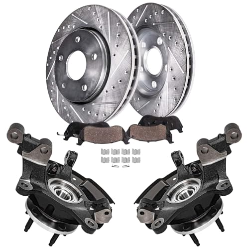 Detroit Axle - Front Steering Knuckles Brake Kit for 2011-2014 Ford Edge - size: 6PRU48714/KIT