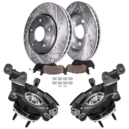 Detroit Axle - Front Steering Knuckles Brake Kit for 2011-2014 Ford Edge - size: 6PRU48714/KIT