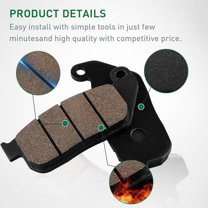 Front and Rear Brake Pads for Harley Davidson Sportster 1200 XL1200C Custom 2004-2013 /Sportster 883 SuperLow Custom/ XL1200L Sportster Low 2007 2008 2009 2010 2011