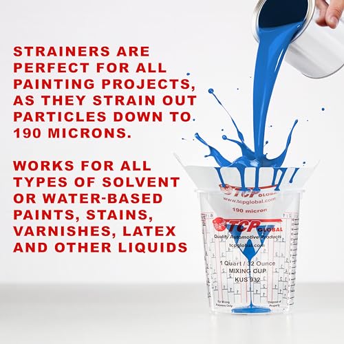 TCP Global - 190 Micron Filter Tips Ultra-Fine Paint Strainer, 500 Pack - style: 190 Micron (Pack of 500)