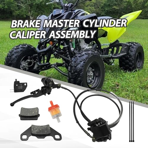 Left Hydraulic Brake Master Cylinder Caliper Assembly, ATV Mini Bike Brake Assembly Kit, Replacement for Kazuma 125cc ATV Replacement for ARMY 125cc 4t ATV
