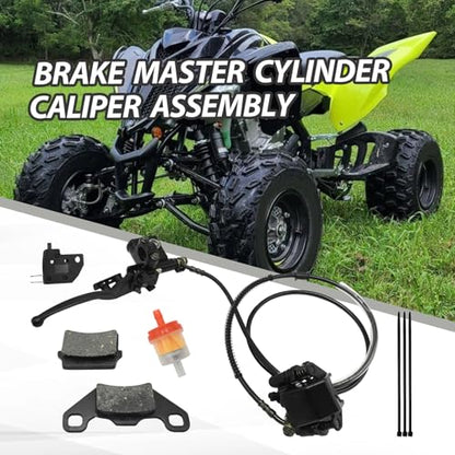 Left Hydraulic Brake Master Cylinder Caliper Assembly, ATV Mini Bike Brake Assembly Kit, Replacement for Kazuma 125cc ATV Replacement for ARMY 125cc 4t ATV