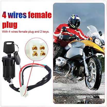 Ignition Key Switch for ATV Quad Scooter Go Kart Moped Buggy Pocket Mini Dirt Super Kids Bike 49cc 50cc 70cc 90cc 110cc 125cc 150cc 250cc TaoTao Sunl Buyang Roketa Kazuma 4 Pin