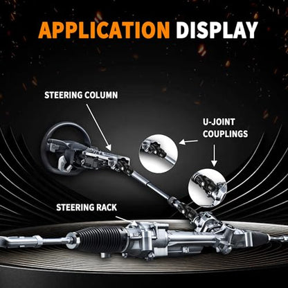3/4-36 Spline X 3/4" DD Black Steering Universal Joint Single U Joint Shaft
