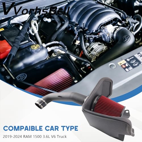 Cold Air Intake System for 2019-2024 RAM 1500 3.6L V6 Gas Truck - size: 2019-2024 Ram 1500 3.6l v6 Gas