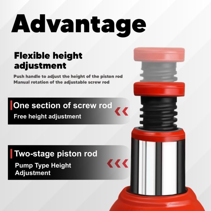 Hydraulic Bottle Jack with Carrying Case, 12 Ton (26,455 lb) Capacity 7.9-16.2 inch Lifting Range, Muti-Directional Welded Bottle Car Jack for Car, Truck, RV, Pickup Truck, Auto Repair - size: 12 Ton